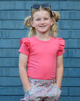 SUGAR CORAL SHORT SLEEVE FLUTTER - Toots Kids