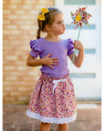 SWEET ORCHID SHORT SLEEVE FLUTTER - Toots Kids