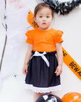 TIGER ORANGE SHORT SLEEVE FLUTTER - Toots Kids