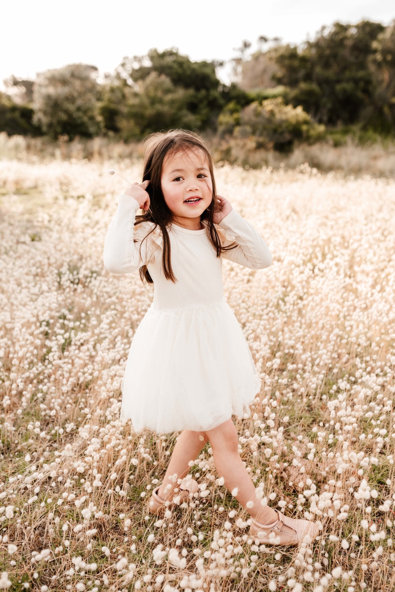 long white tutu dress Toddler Girls Long Sleeve Ribbed Tutu Dress - WHITE