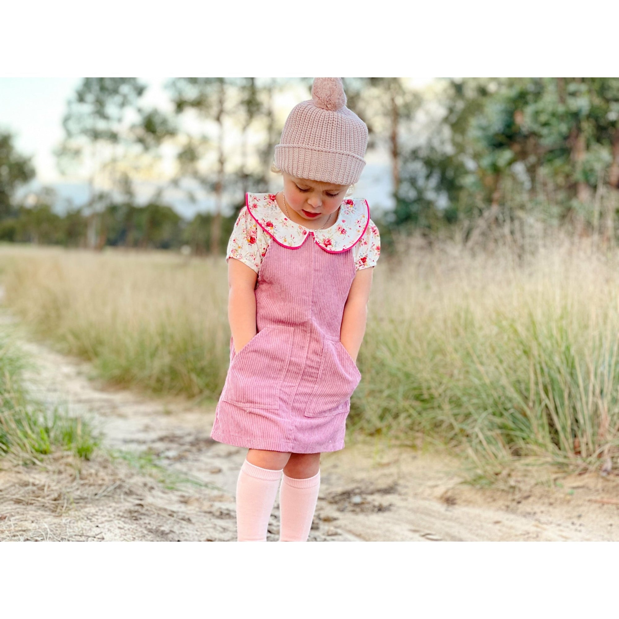 WOODROSE OVERALL DRESS - Toots Kids