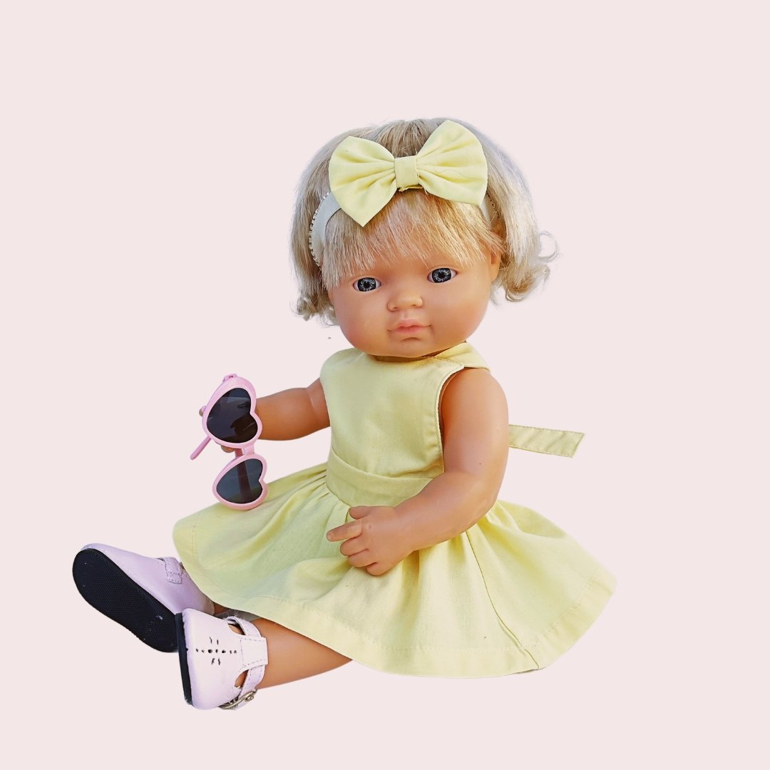 YELLOW DOLL PINNY DRESS - Toots Kids