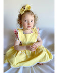 YELLOW FLUTTER PINNY - Toots Kids