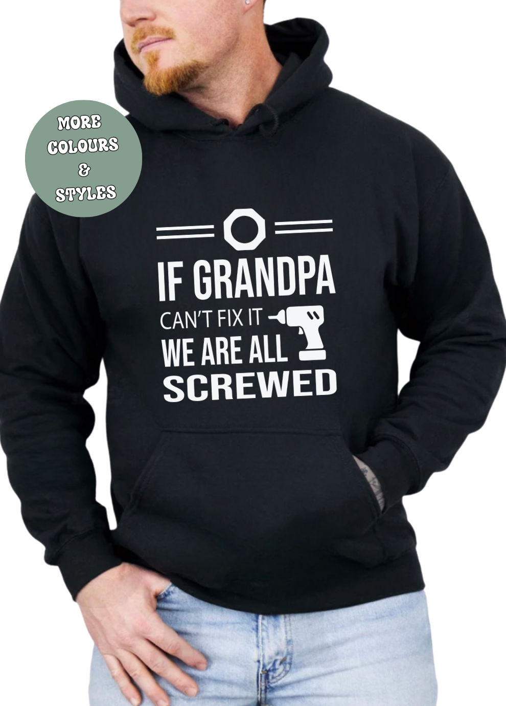 Father’s Day  T-shirt Hoodie Crewneck - Grandpa Can&#39;t Fix It