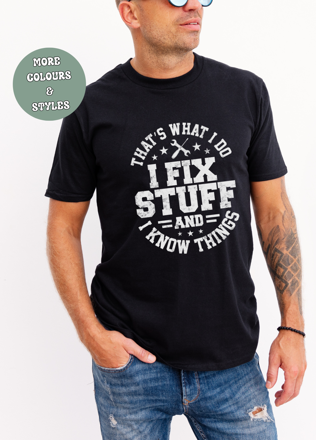 Father’s Day  T-shirt Hoodie Crewneck - Men&#39;s Funny I Fix Stuff