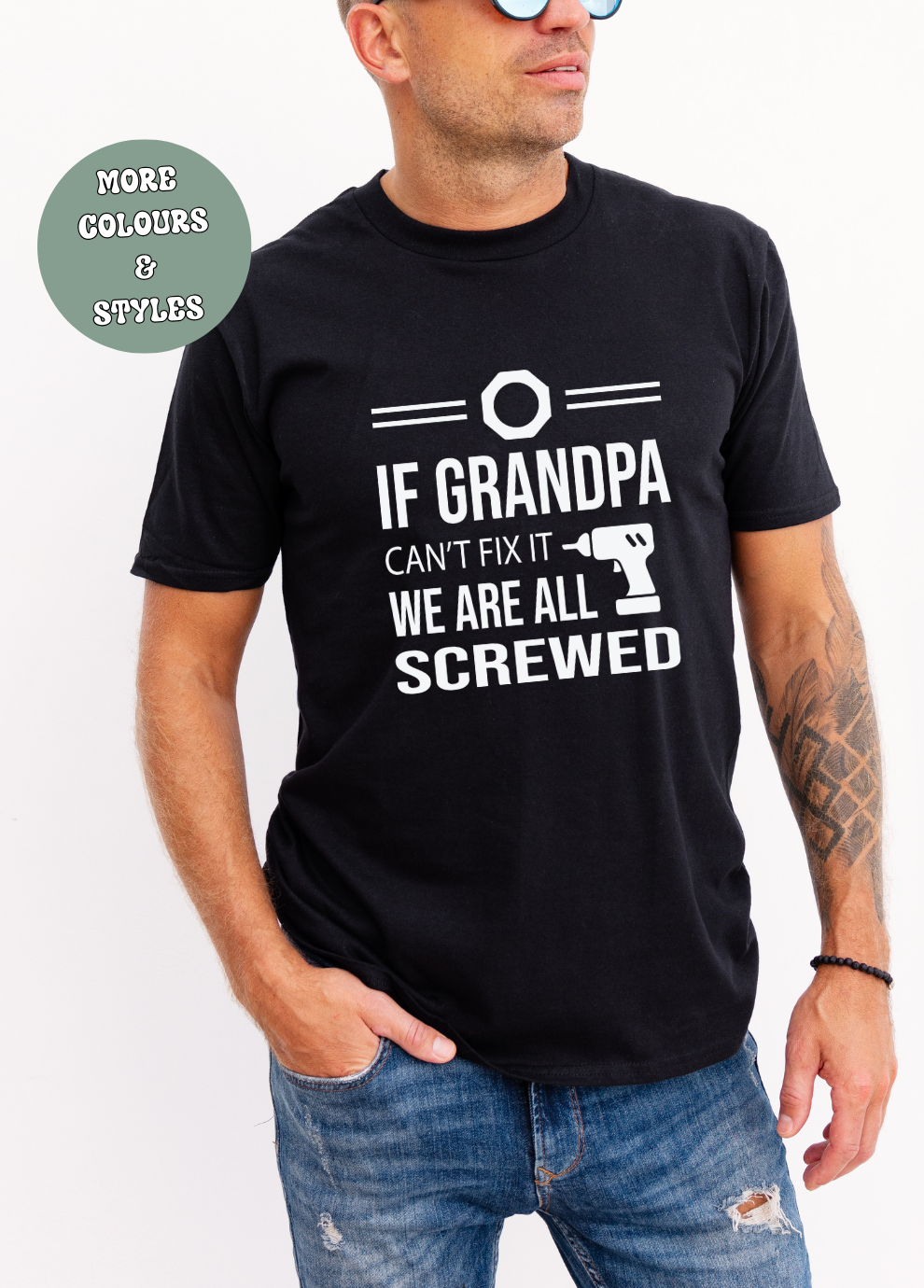 Father’s Day  T-shirt Hoodie Crewneck - Grandpa Can&#39;t Fix It
