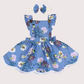 Blue pinafore pinny dress
