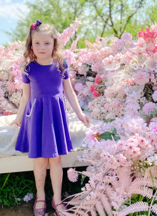 ULTRA VIOLET TWIRLY GIRL DRESS - Toots Kids
